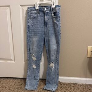 Abercrombie & Fitch Light Blue Distressed Skinny Jeans